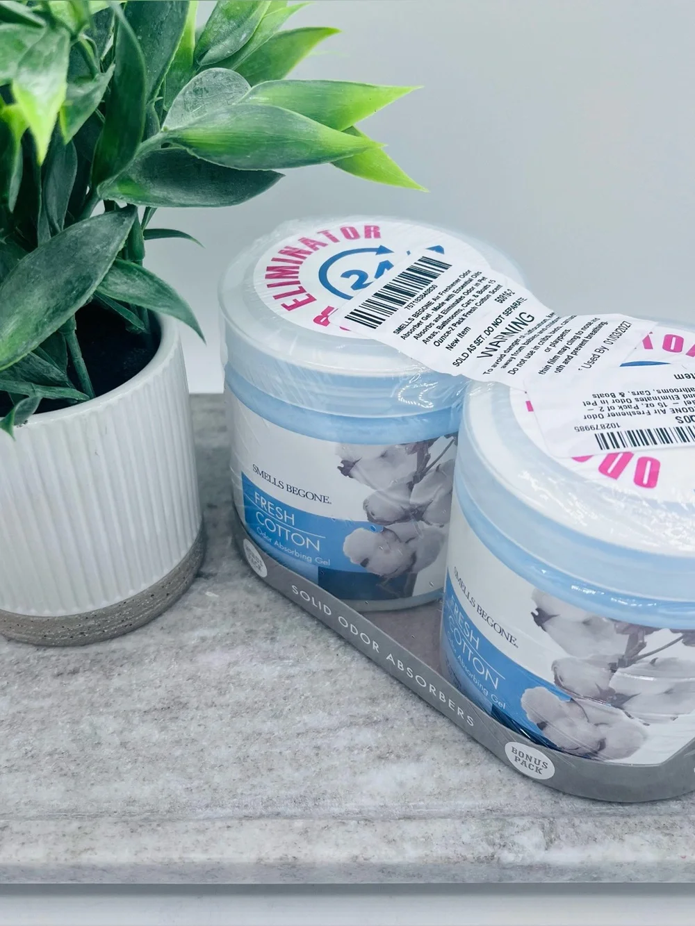 2 PACK SMELLS BEGONE 15 oz Air Freshener Odor Absorber Gel 15 oz EACH